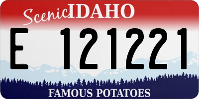 ID license plate E121221