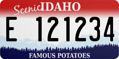 ID license plate E121234