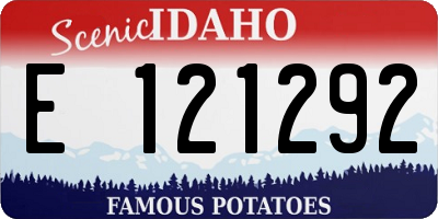 ID license plate E121292