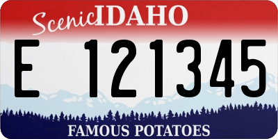ID license plate E121345