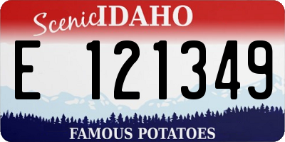 ID license plate E121349