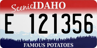 ID license plate E121356