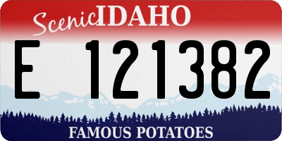 ID license plate E121382