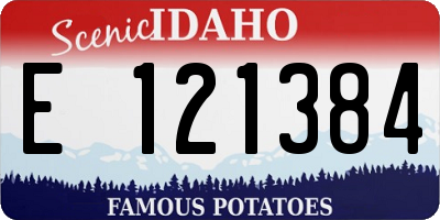 ID license plate E121384