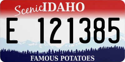 ID license plate E121385