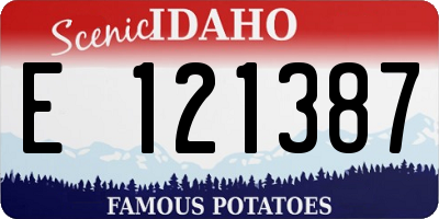 ID license plate E121387