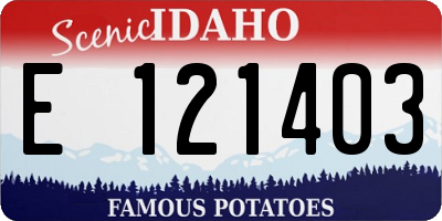 ID license plate E121403