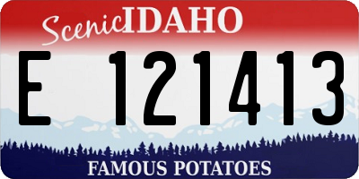 ID license plate E121413