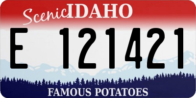 ID license plate E121421
