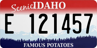 ID license plate E121457