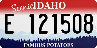 ID license plate E121508