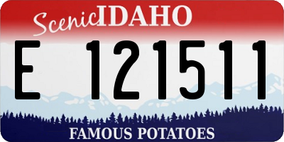 ID license plate E121511