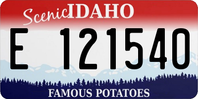 ID license plate E121540