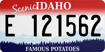 ID license plate E121562