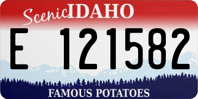 ID license plate E121582