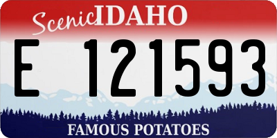 ID license plate E121593