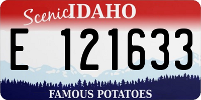 ID license plate E121633