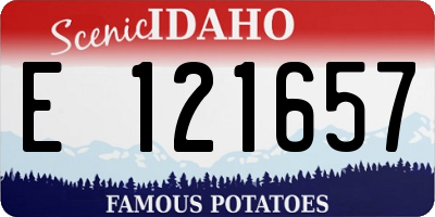 ID license plate E121657