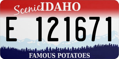 ID license plate E121671