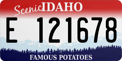 ID license plate E121678
