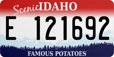 ID license plate E121692