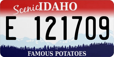 ID license plate E121709