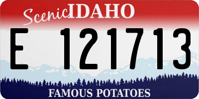 ID license plate E121713