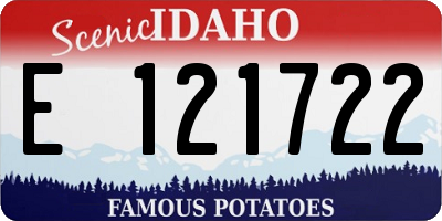 ID license plate E121722