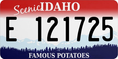 ID license plate E121725
