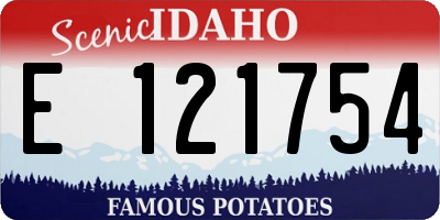 ID license plate E121754