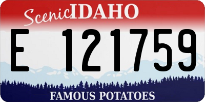 ID license plate E121759