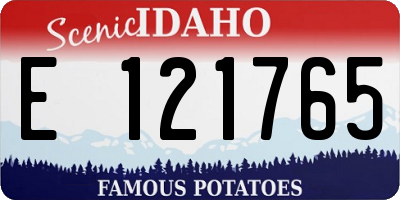 ID license plate E121765