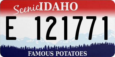 ID license plate E121771