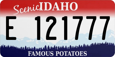 ID license plate E121777