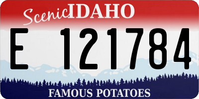 ID license plate E121784