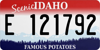 ID license plate E121792