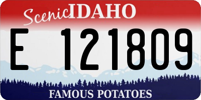 ID license plate E121809