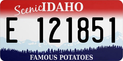 ID license plate E121851