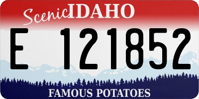 ID license plate E121852