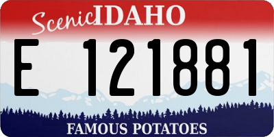 ID license plate E121881