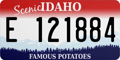 ID license plate E121884