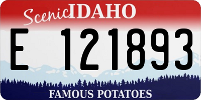 ID license plate E121893