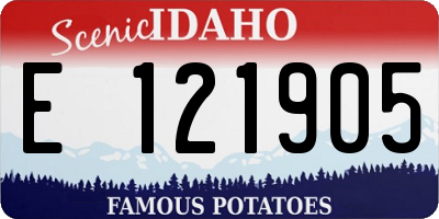ID license plate E121905