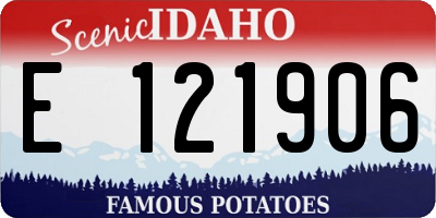 ID license plate E121906