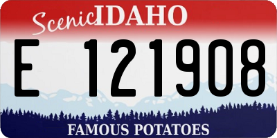 ID license plate E121908