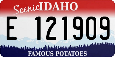ID license plate E121909