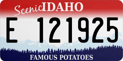 ID license plate E121925