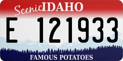 ID license plate E121933