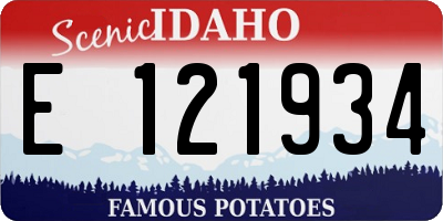 ID license plate E121934