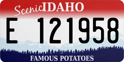 ID license plate E121958